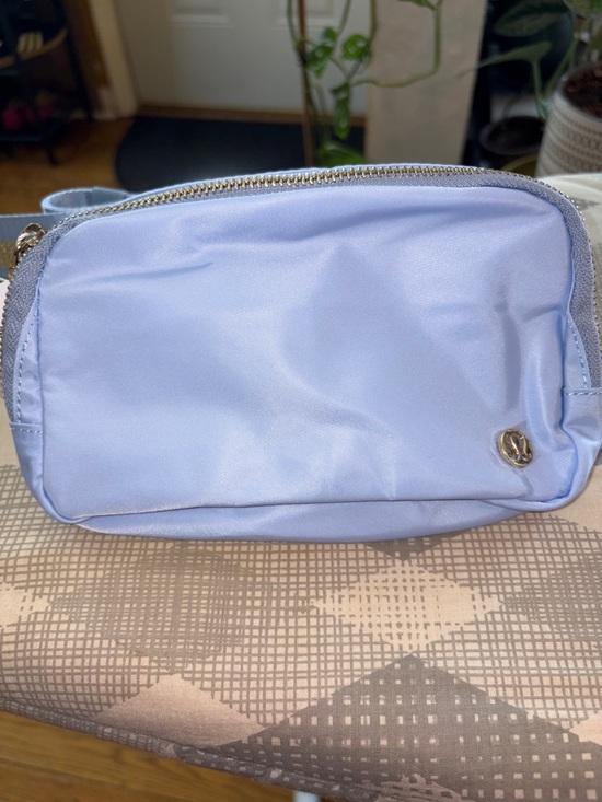 lululemon athletica Handbags - Lululemon Everywhere Belt Bag 1L Pastel Blue Gold Hardware Gold Strap NWT